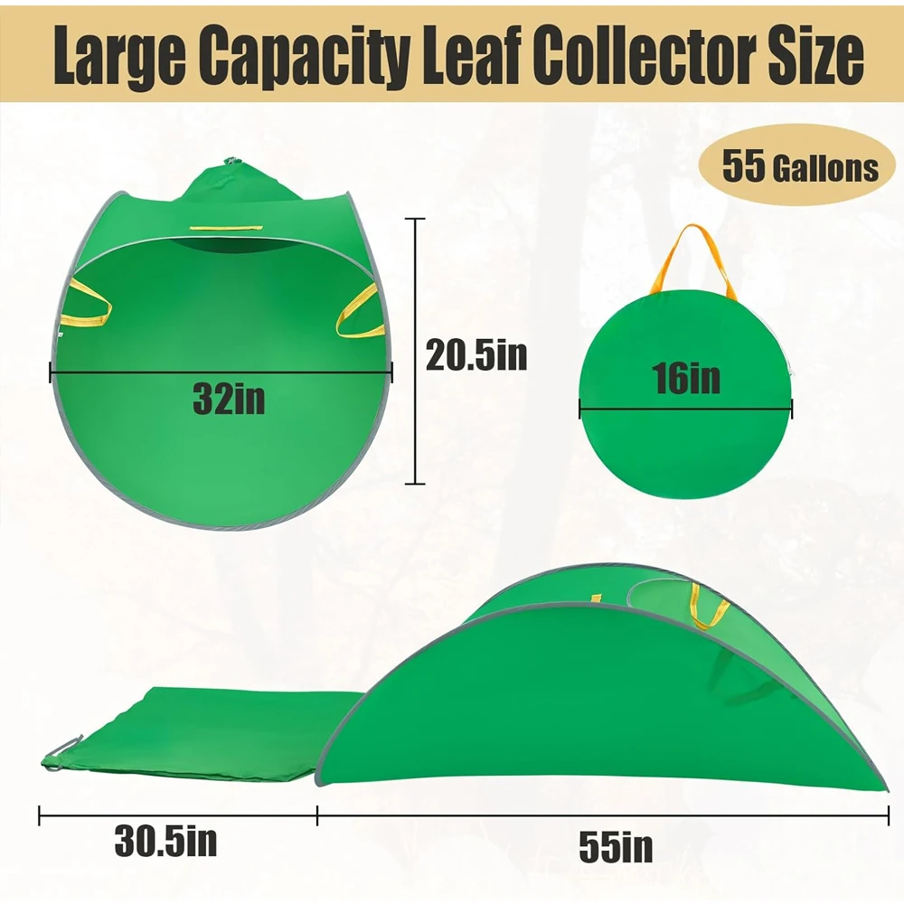 Leaf Collector Foldable Leaf Pick Up Tools Extra Large Portable Pop Up Leaf Bags Reusable Yard Garden Bags for Leaves Lawn Trash
