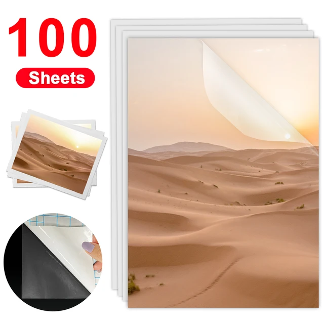 100 arkuszy A4 papierowa folia do laminowania na zimno wodoodporna samoprzylepna matowa przezroczysta gwiazdka zestaw do DIY karta fotograficzna folia do laminowania