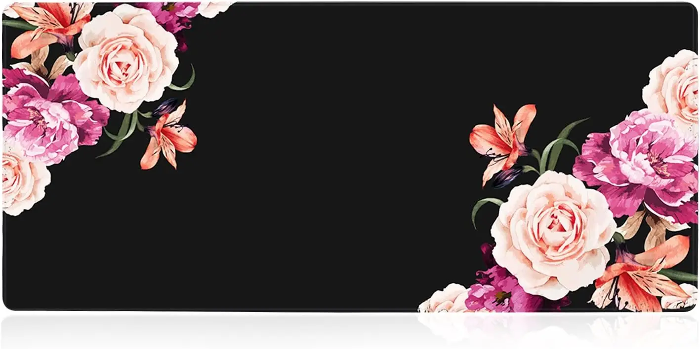 Large Mouse Pad Peony Flower Gaming accessories Non-Slip Rubber Base Mousepad Computer Textured Mouse Pad for Desk mat office