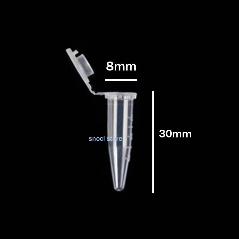 0,5 ml Stücke transparenter Mini-Kunststoff-Reagenzgläser, Zentrifugenröhrchen, Röhrchenbehälter, wissenschaftliches Laborzubehör. 1000 Stück. – Detail 2