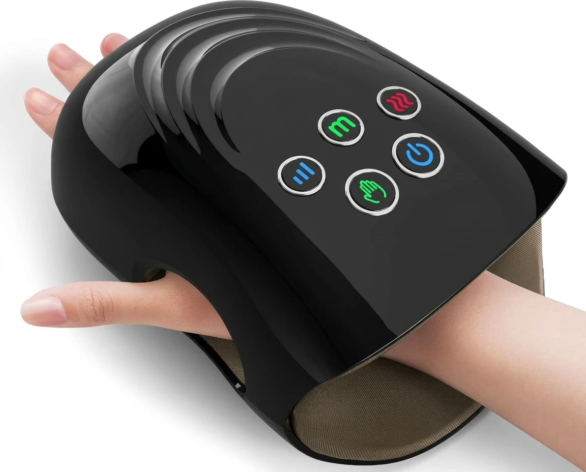 HAND MASSAGER IN 3 MODES WITH HEAT AND COMPRESSION(BLACK)