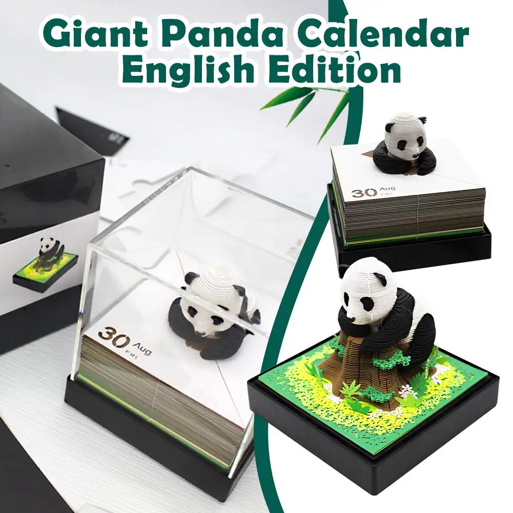 Omoshiroi Block 3D Notepad 3D Art Calendar 2025 Panda Note Model Blocks Carving Paper Sticky Pad Note 3D Memo Kawaii Gift 3 K0M3