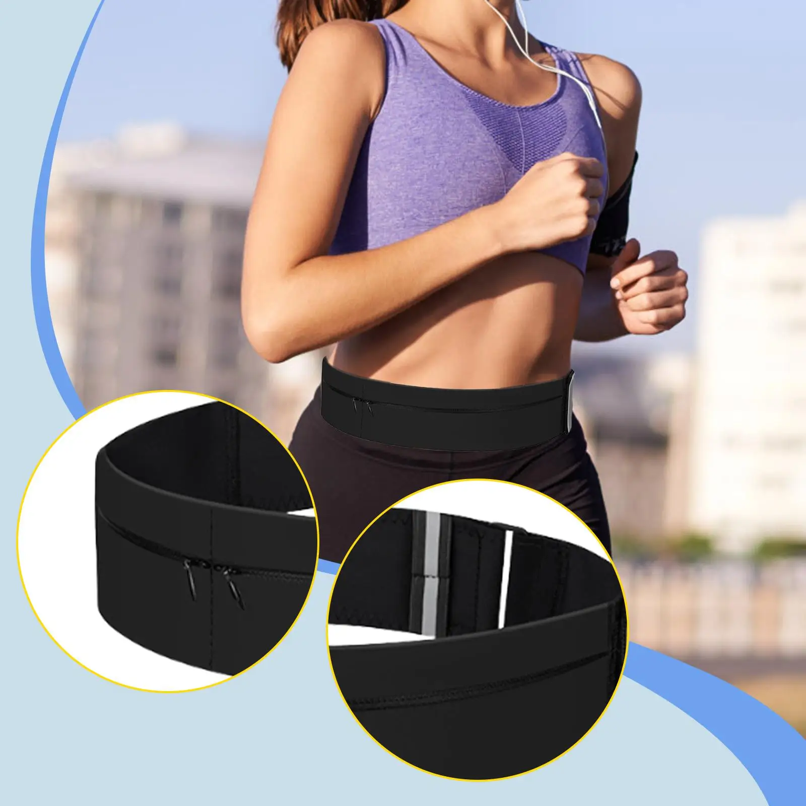 Running Belt Fanny Pack Multifunctional for Women Men Runners Sports Waist Bag for Camping Sports Workout Outdoor Cycling