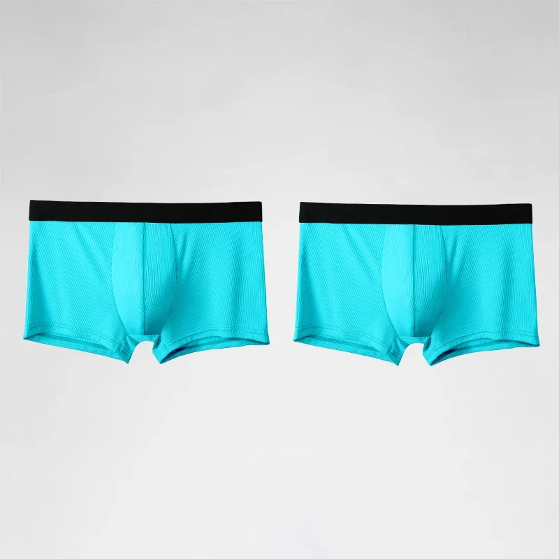 

2PCS men's underwear men's ice silk comfortable and breathable sports boxer shorts trendy personality summer thin boxer pants
