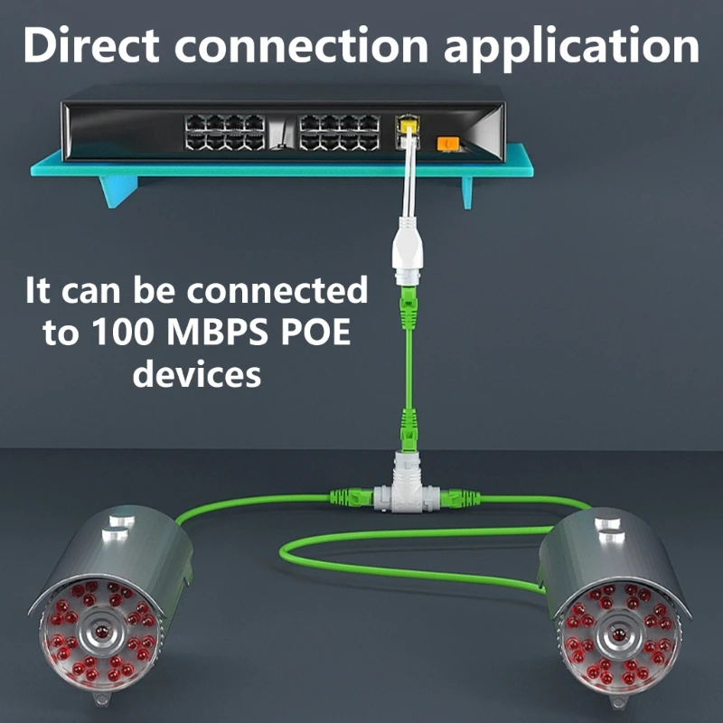 Divisor POE, dispositivo para compartir cables Ethernet 2 en 1, extensor POE para cableado red eficiente, compatible con