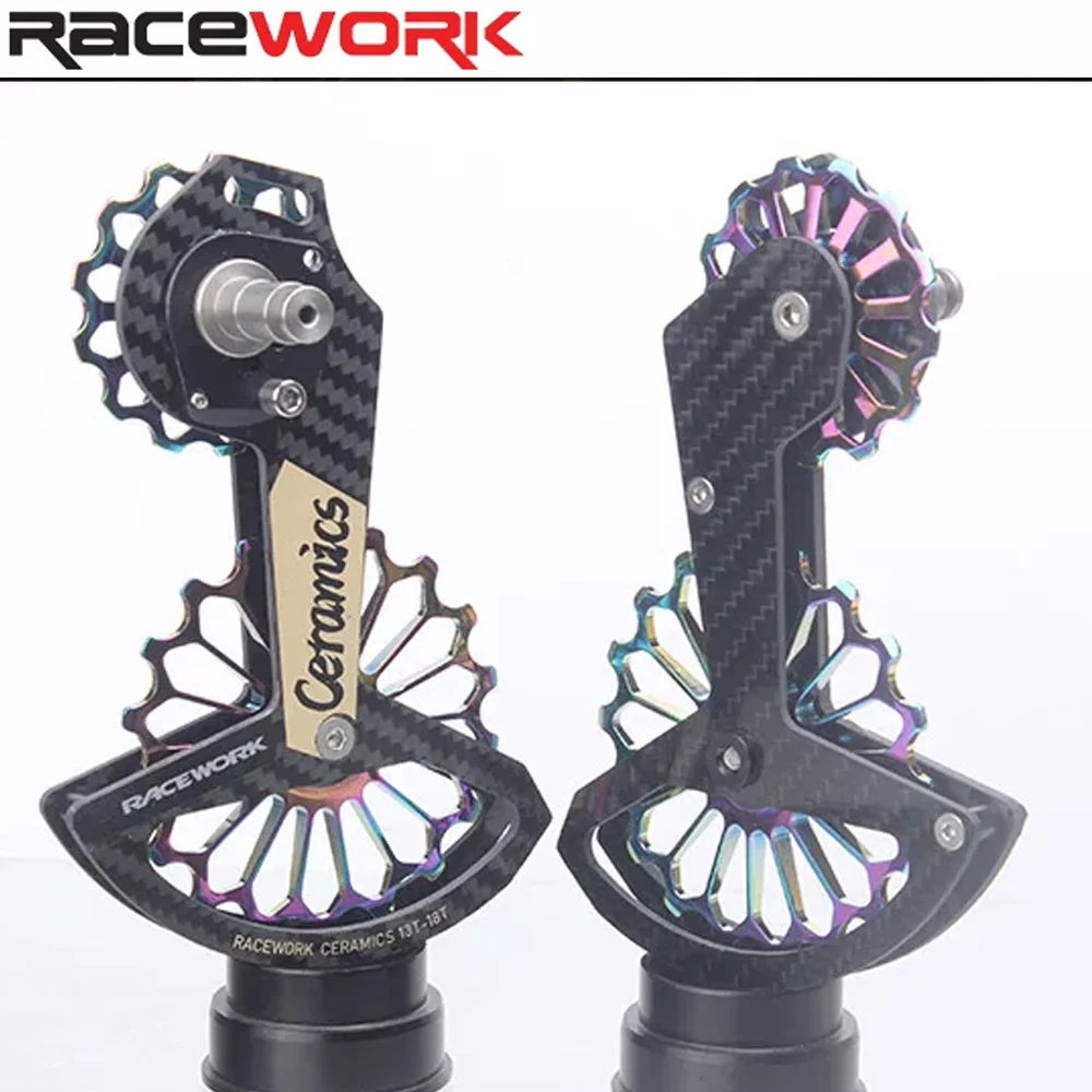 

RacewoRK Road Bike Rear Derailleur 13 18T Ceramic Bearing Alloy Pulley Wheel For SHIMANO R7000 R8000 8050 9100