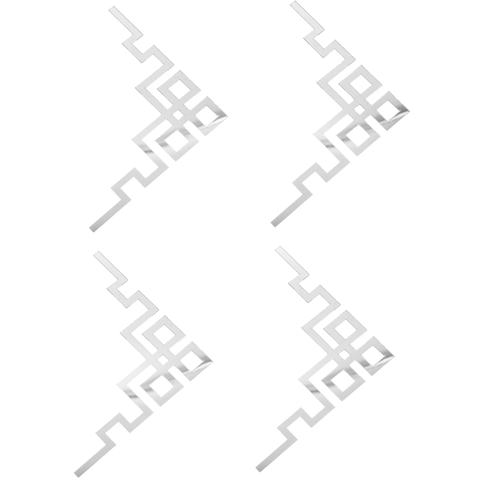 

4Pcs Mirror Border Stickers Peel Stick Acrylic Wall Decal for Furniture Decoration Solid Durable Mirror Frame for Bathroom