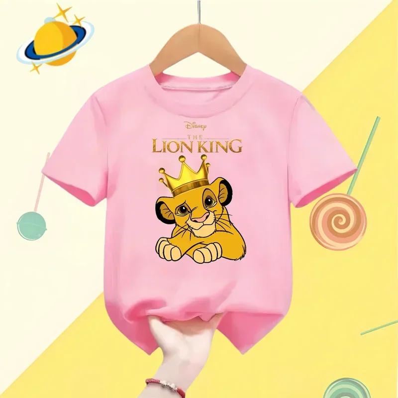 Disney Lion King Summer Print Clothing Casual Sports Cotton Baby T-shirt Boys Girls Round neck Outdoor cotton T-shirt top