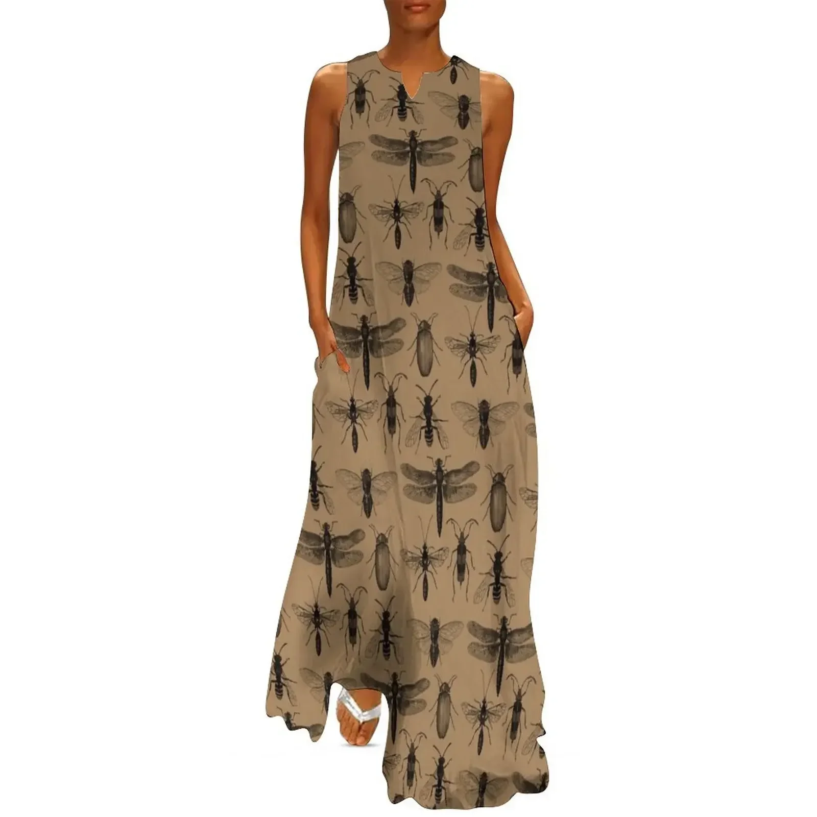 

Entomology studies pattern Long Dress Summer women's clothing women dress elegant guest wedding dress dresses for woman
