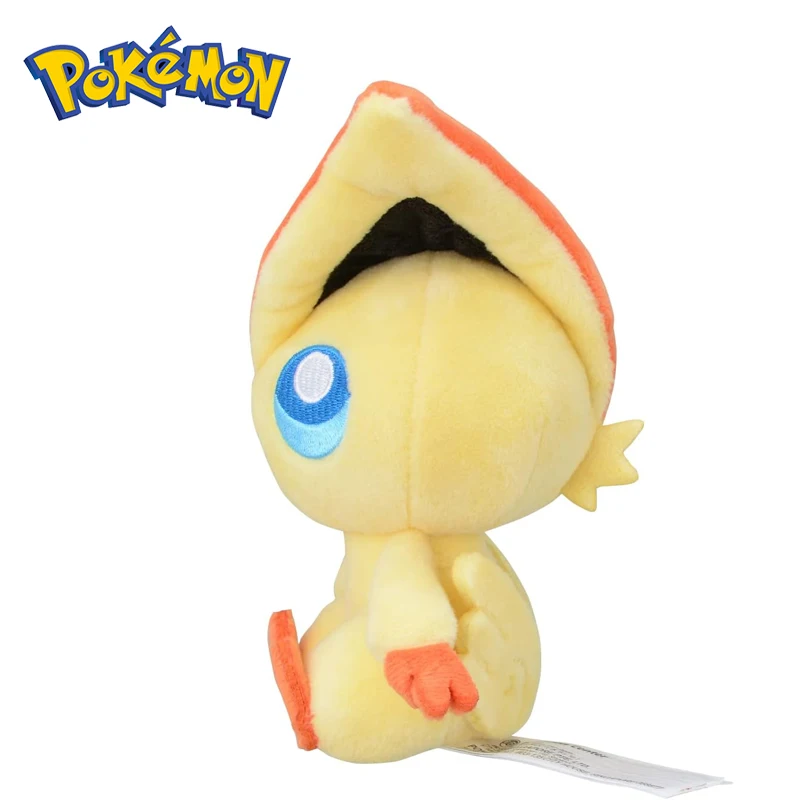 Kawaii # 494 Pokemon Victini Stuffed Toys Cartoon Plush Dolls Throw Pillow Birthday Gift for Kids Friends Boys Home Decoration