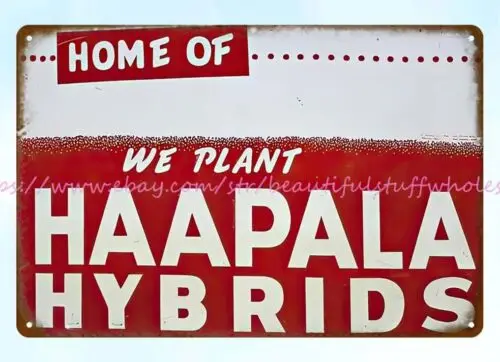 tin retro rustic signs Haapala Hybrids Seed Corn Farm metal tin sign