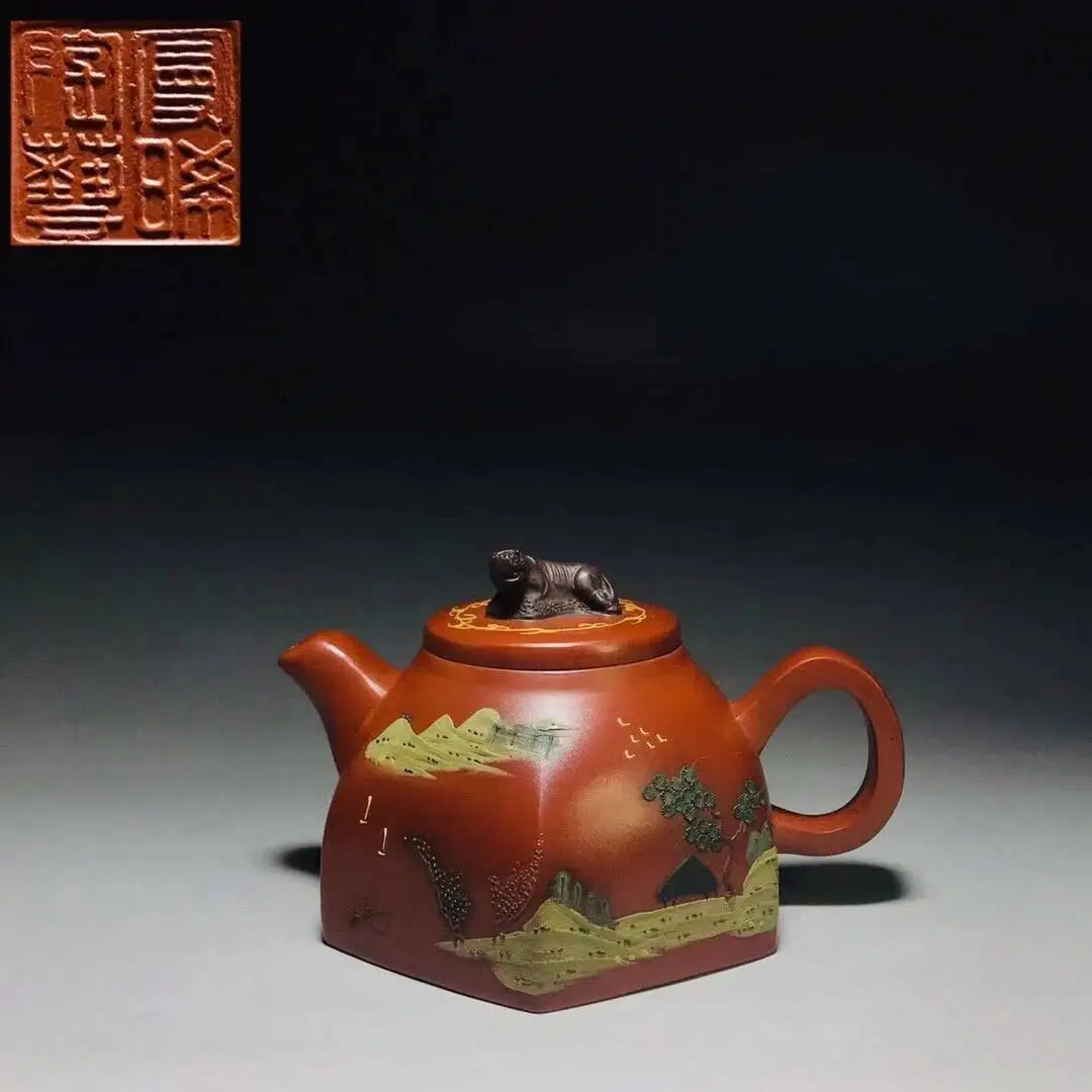 

Chinese Yixing Zisha Clay Handmade Exquisite - Haizhou Official Teapot 420CC