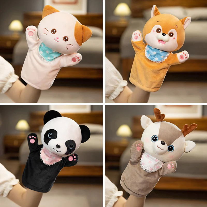 Cute Small Stuffed Animals Hand Puppet Plushies Kawaii Cat Plush Puppets Doll Learning Toys for Toddler Kids Baby Girls Birthday