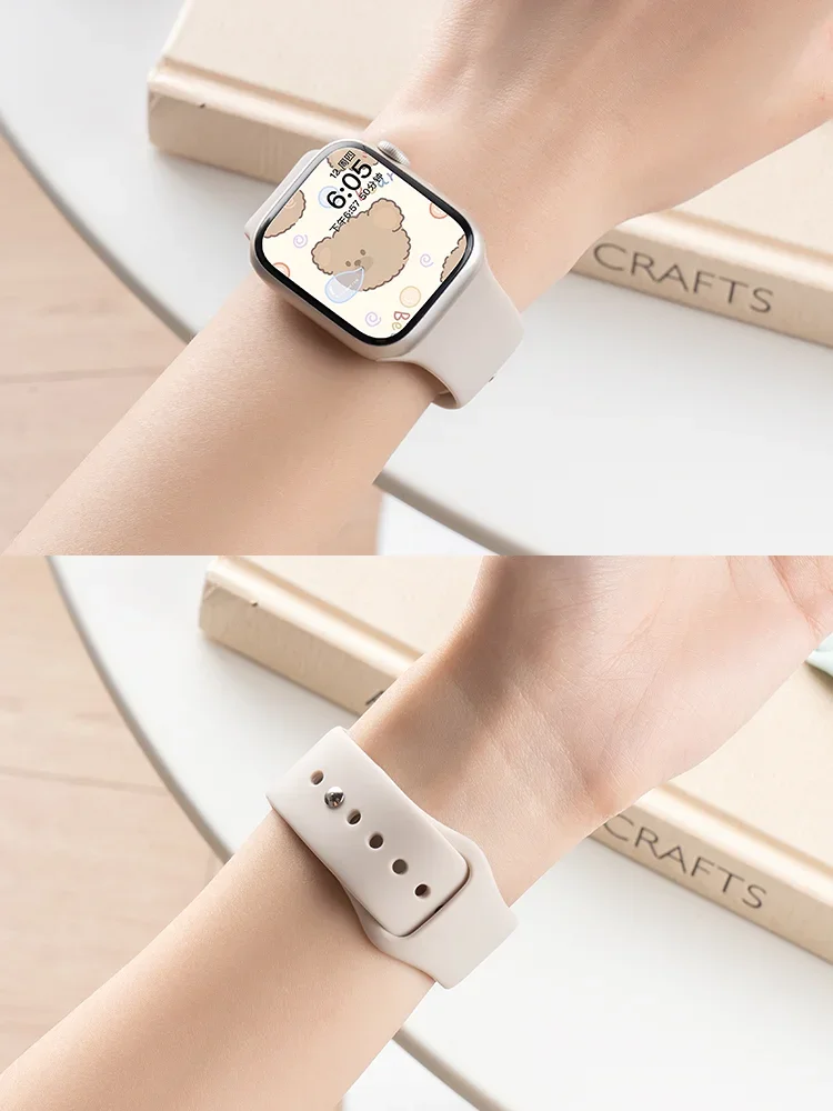 애플워치 실리콘 스트랩 44mm 45mm 41mm 49mm 40mm 42mm 46mm 스포츠 팔찌 iWatch 시리즈 10 9 울트라 2 8 7 SE 6 5 4
