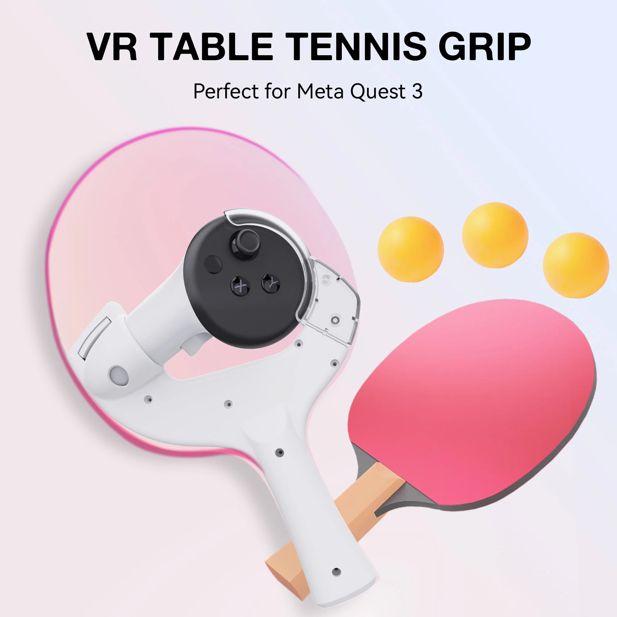 APEXINNO VR Table Tennis Paddle Grip Handle for Meta Quest 3 Controllers Accessories VR Ping-Pong Paddle Adapter