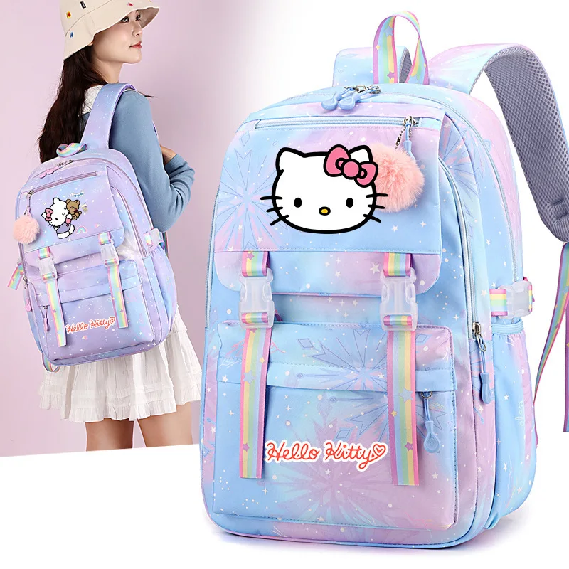 

Hello Kitty New Cartoon Printed Schoolbag Primary School Junior High School Students Backpack Large-capacity Leisure Backpack