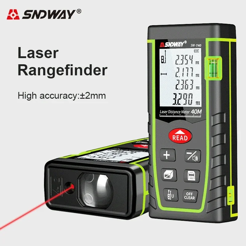 

SNDWAY High Quality Laser Rangefinder SW-T100 Handheld Infrared Rangefinder Laser Ruler Electronic Ruler English T80 T40 60