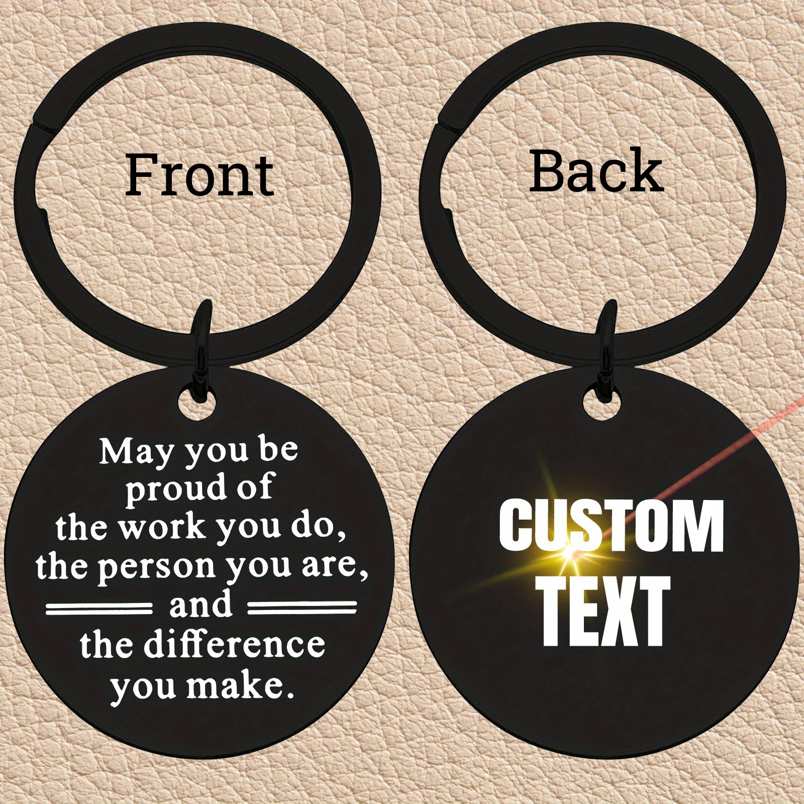 Custom Black Round Keychain, M - Outdoor Adventure Birthday Party recension och pris