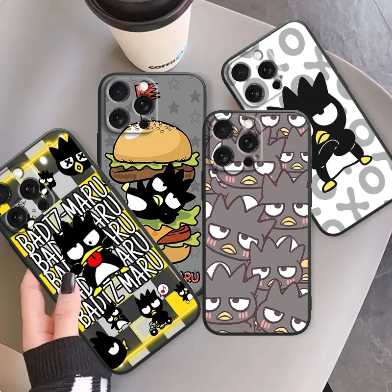 Bad Badtz Maru Cute Sanrio For iPhone 15 14 13 12 11 XS XR X 8 7 SE Pro Max Plus Mini Black Cover Phone Case