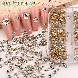 1000/1440 Uds. Diamantes de imitación para uñas pequeñas cuentas irregulares cristal transparente colorido 3D Nail Art diamantes de imitación piedra manicura accesorio para uñas