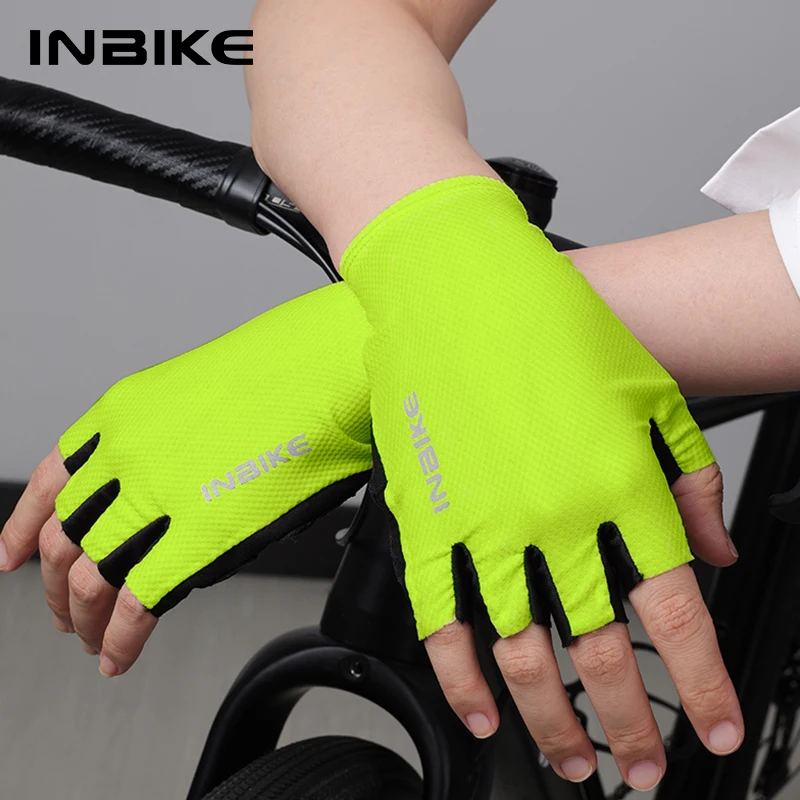 INBIKE New Men\'s Summer Cycling Gloves Half Finger MTB Gloves Mountain Bike Breathable Gym Sports Gloves Cycling Accessories