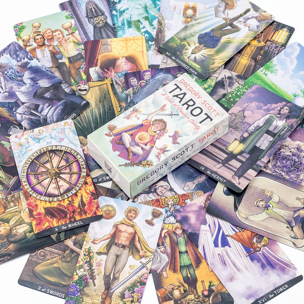 Hot Selling Gregory Scott Tarot 78-Card Deck English Visions For Beginners Puzzle Leisure Family Friend Party Game 11.1*6.1cm