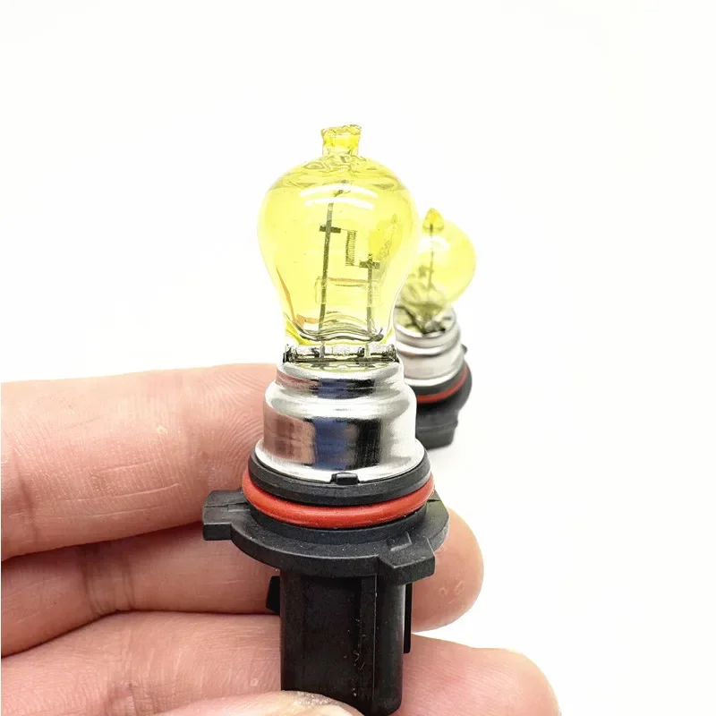2Pcs Yellow PSX26W Halogen Bulbs Suitable For Car Driving Lights PG18.5d-3 DRL Front Fog Lamp 3000K Quartz Glass 12V26W
