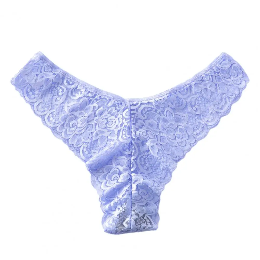 Women Low Waist Lace Thong Floral Lace Low Rise Briefs Seamless Lace Women\'s Panties Breathable Low Waist Underwear with Hollow