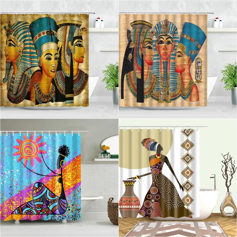 

Vintage style Egyptian Culture Printed Shower Curtain Waterproof Bathroom Curtain Home Decor