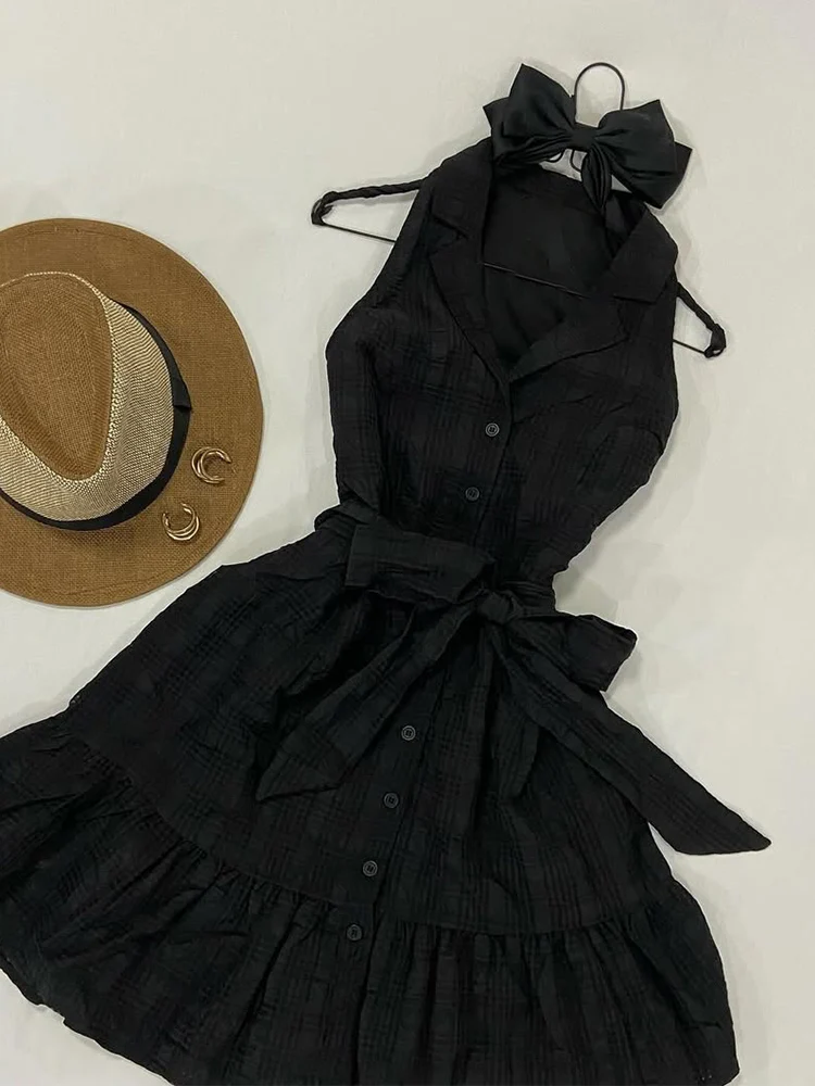 

Original Vintage Bla Dr Women's Summer New Sle A-Line Dr Hepburn Sle Cotton Blend Svel Waist-Cinched
