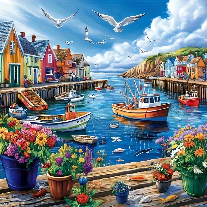 

Красивые пейзажи у моря: пазлы на 500/1024 элемента, увлекательная семейная игра для игровой комнаты, спальни, домашнего декора