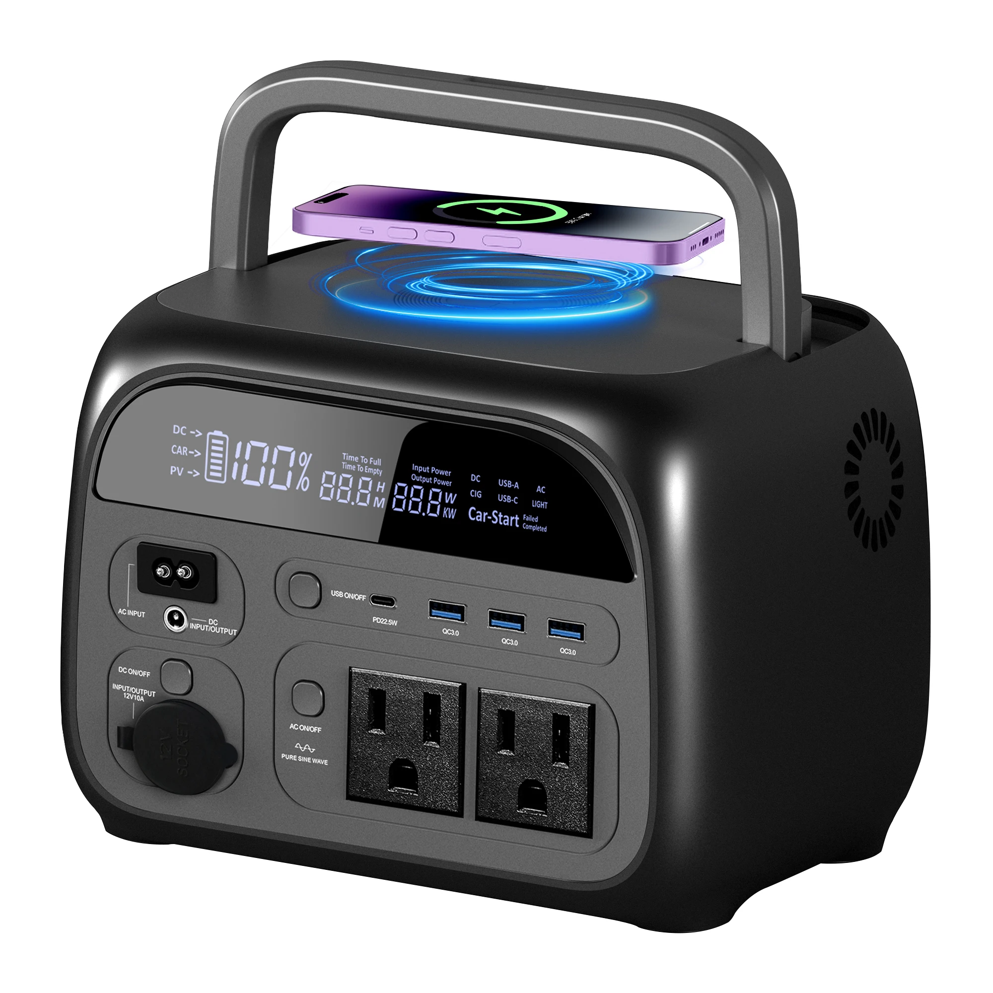 CTOLITY AP400 500W générateur solaire centrale électrique Portable 345Wh LiFePO4 batterie 110V 220V AC sortie maison Camping voyage RVs