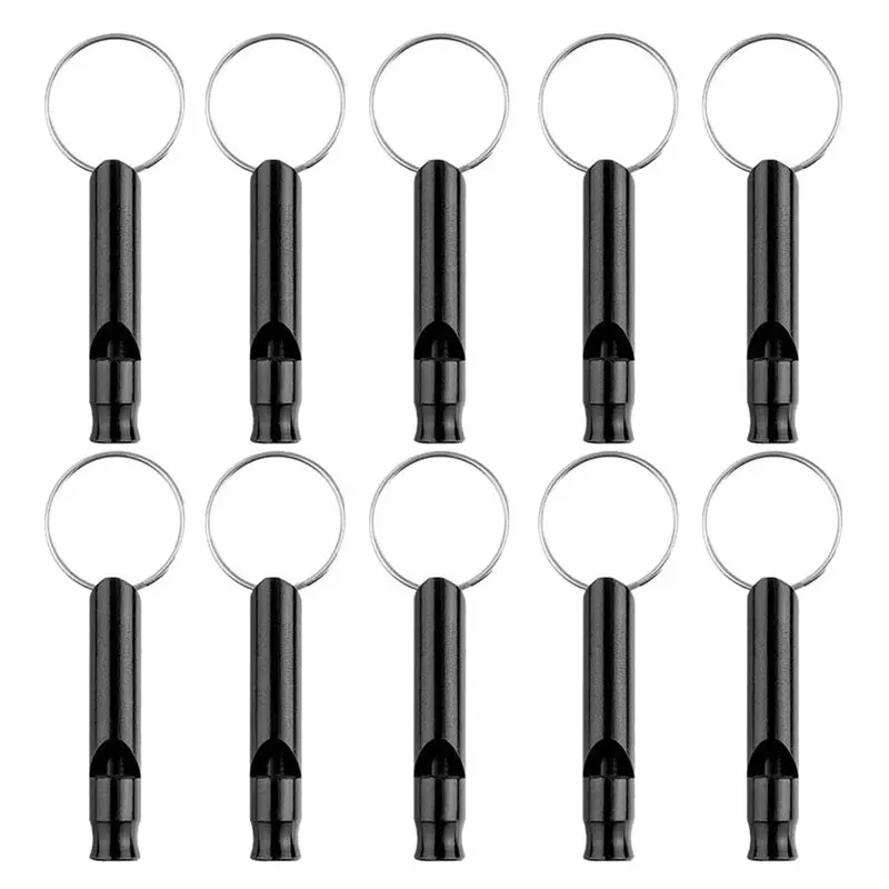 Multi 200 Pack Aluminum Whistle, Sports Whistle, Emergency Survival Whistles With Key Chain,Black