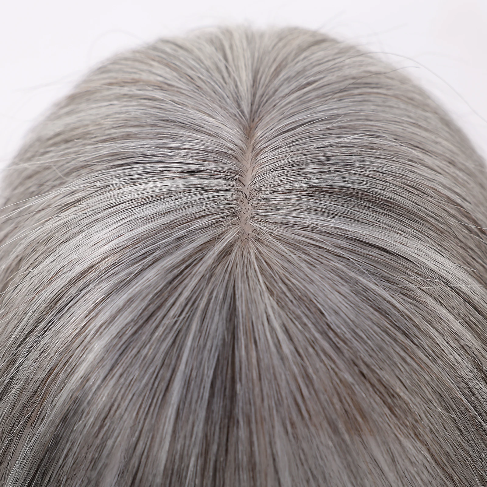 Gray Silver Remy Human Hair Toppers Silk Base Hairpieces 3 Clips in Hair with Bangs 10 Inches Hair Topper Extensions for Women