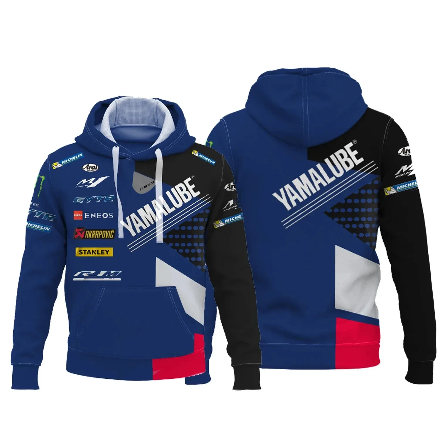 Neuer blauer m1 Herren Hoodie Motorrad Renn mantel lässig und beliebt Yamaha Reiß verschluss Pullover Herren Pullover