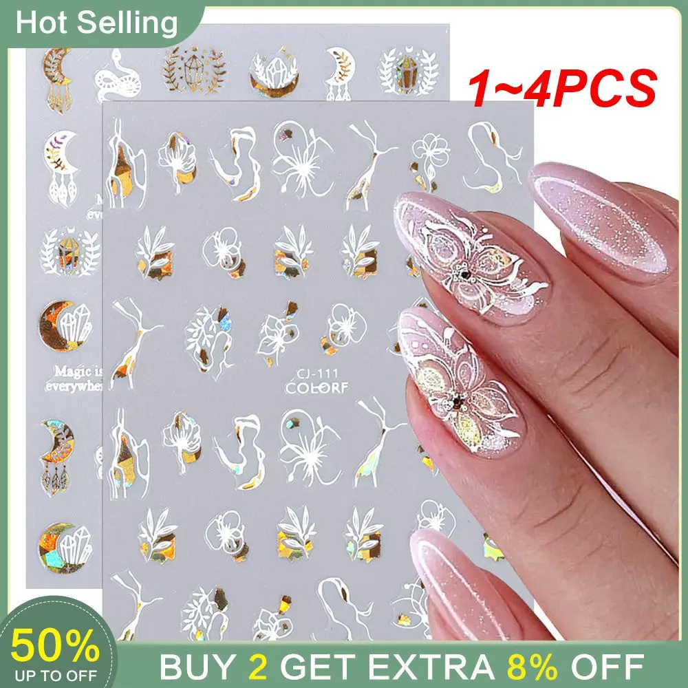 

1~4PCS Sun Stickers Easy To Use Adhesive Nail Art Stickers Nail Supplies Nail Stickers Clear Pattern Sticker