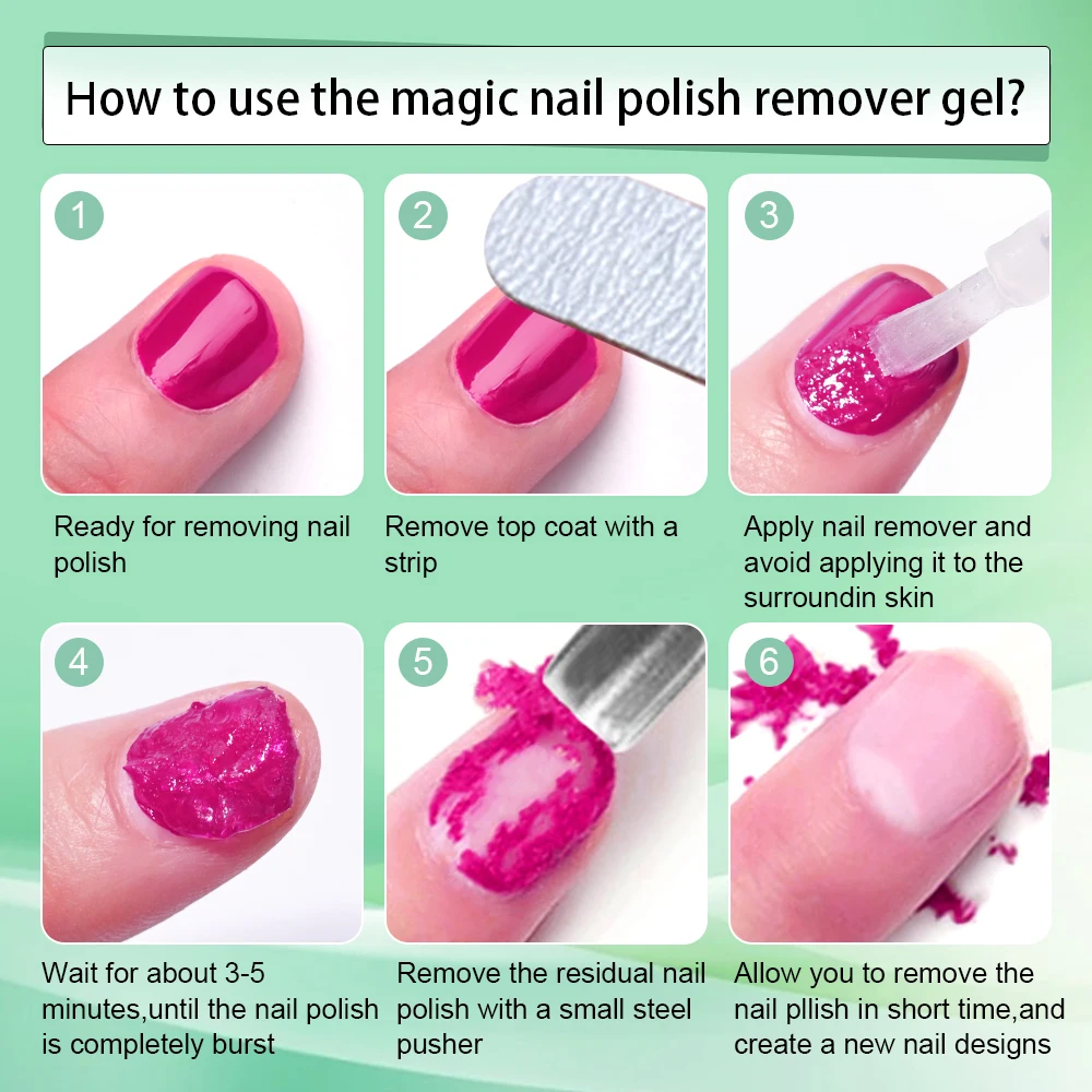 Nail Art Burst Remover Gel, esmalte UV, Remover Gel, Sem Cheiro, Limpar, Magia, 2 min, Limpeza Rápida, 15ml