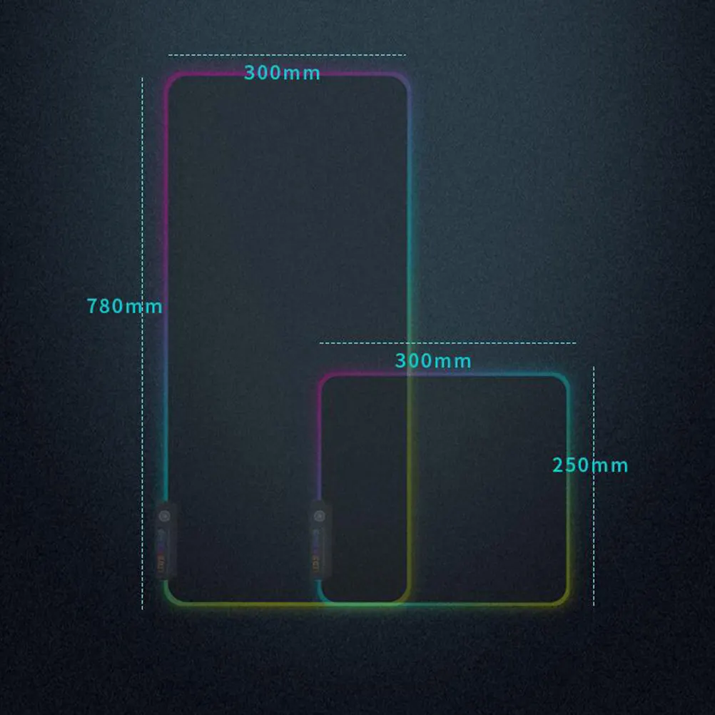 

Luminous Rgb Mouse Pad for Gaming and Office Use Large Surface Foldable Detachable USB Cable Precise Positioning Low Resistance