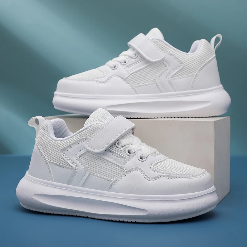 

2026 New Leather Kids Running Shoes youngsters teens Casual Fashion Walking Sneakers Breathable Non-slip Girl Tennis Footwear