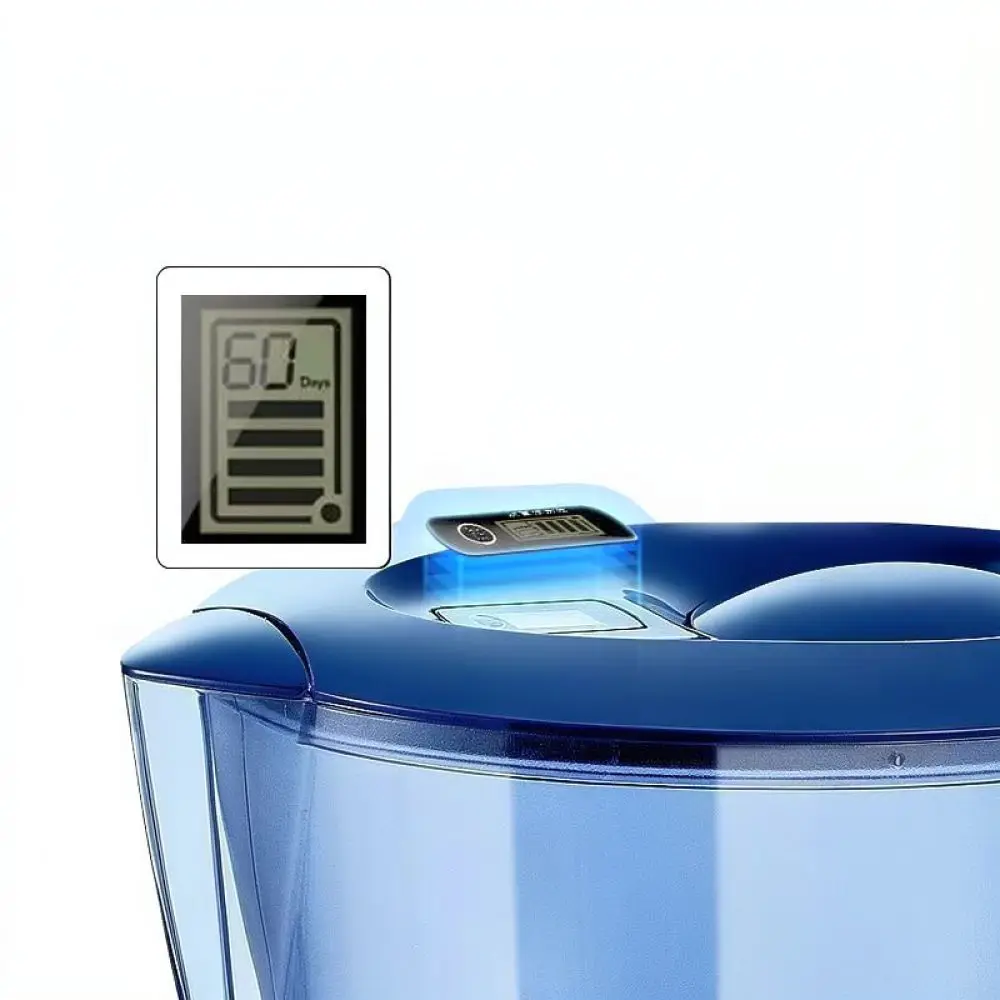 Kitchen Water Purification Pitcher Large Capacity Filter Kettle For Clean Drinking Water Household Appliance Blue Design