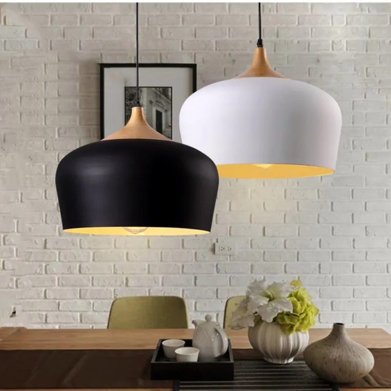 

Indoor Metal Black Creative Chandelier Nordic Macaron Round LED Pendant Lamp Living Room Restaurant Study Retro Hanging Lamp