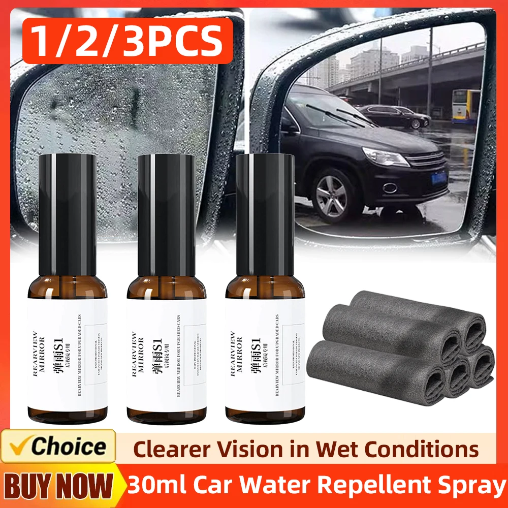 Car Water Repellent Spray 30ml Rearview Mirror Anti Fogging Windshield Defogging Coating Anti-Condensation Visibility Enhancer