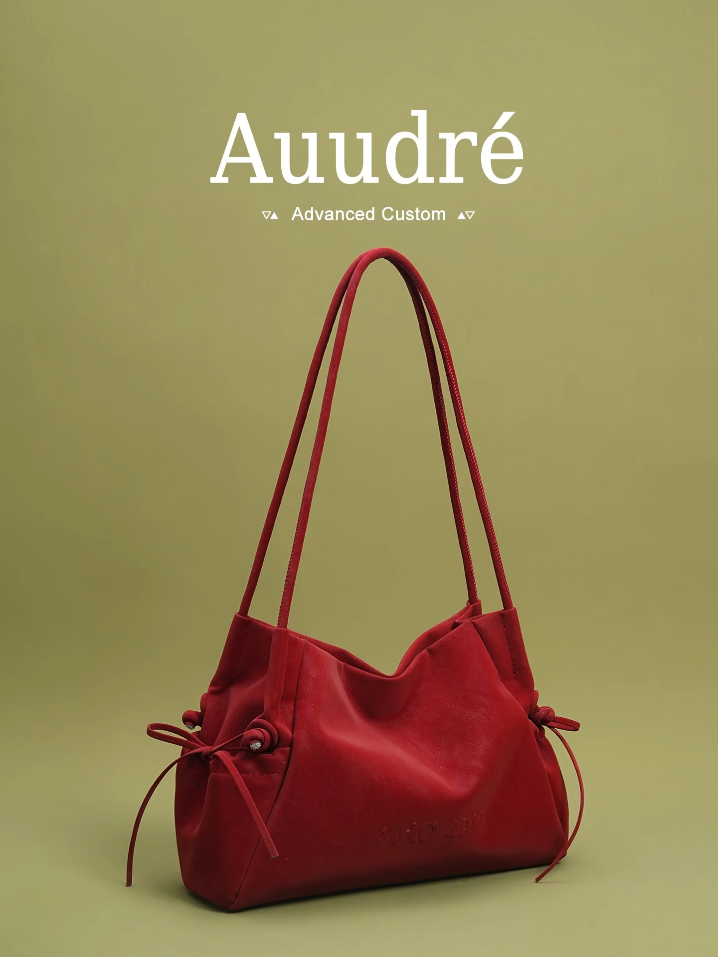 Auudre Red Large Capacity Single Shoulder Underarm Bag for Women Commuter Tote Bag Fashionable New 2026 Underarm Bag