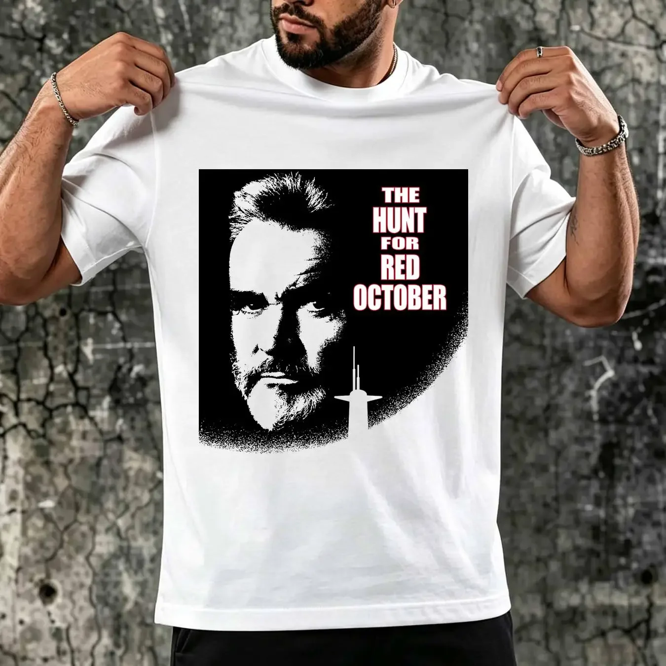 washed T Shirt The Hunt For Red October Sean Connery Movie long or short sleeves vintage Washed Soft Top For Everyday Wear