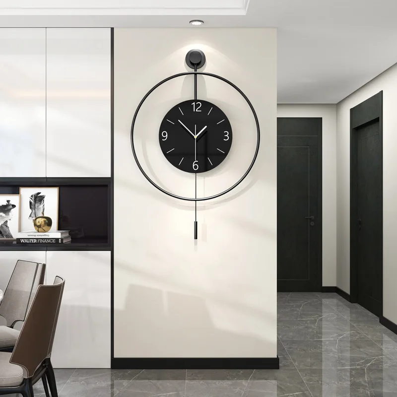 

Modern simple clock living room high sense Spanish minimalist dining room decorative wall clock creative silent clock wall