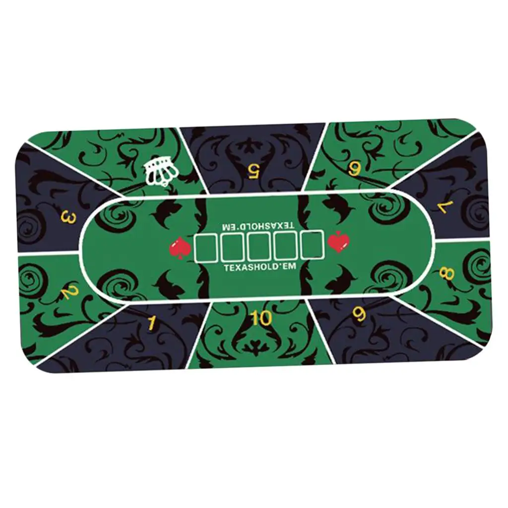 Poker Table Layout Portable Tabletop Mat Roll-up Rectangle Casino Craps Pad