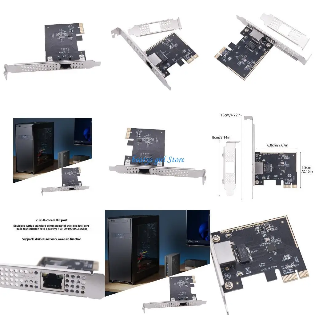 

C7AB PCIe 2.5Gbps Gigabit Ethernet Card With RJ45 Port For Highly Speed Networking Connectivity 2500Mbps Metal Shielded Design