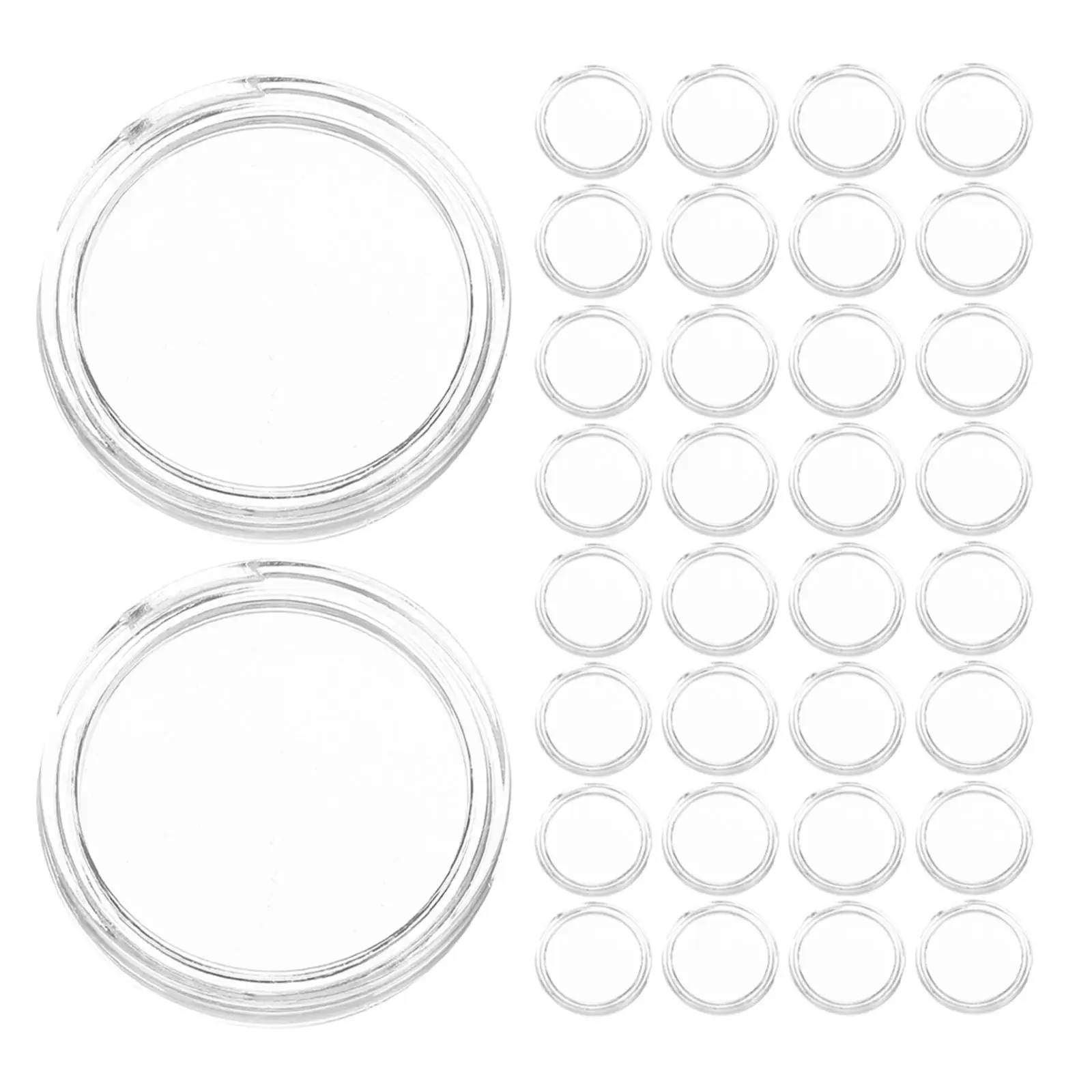 100Pcs Transparent Capsule 27Mm Acrylic Display Organizer Airtight Secure Fit for Coin Medal Token Specimen