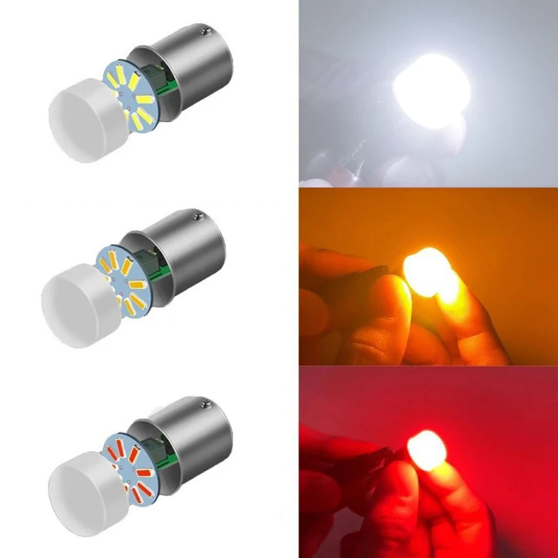 1/10 pz P21W 1156 BA15S 1157 BAY15D lampadine a LED 12V 9SMD 7000K bianco Super luminoso coda auto retromarcia parcheggio luci di segnalazione di Backup