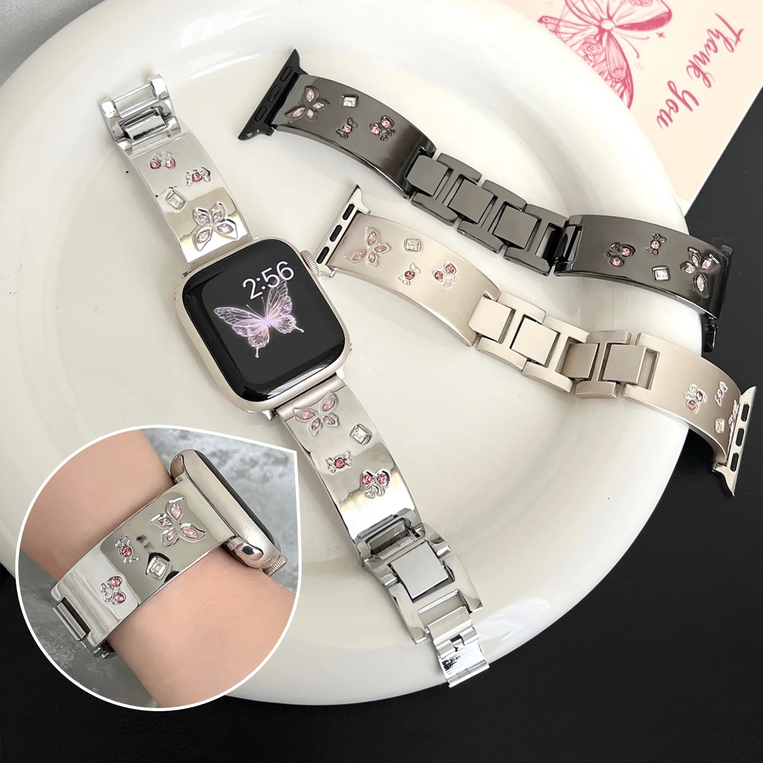 Curved metal strap for Apple Watch model 44/45/41/40/49/42/38mm, tough and stylish for iwatch Series 987654321